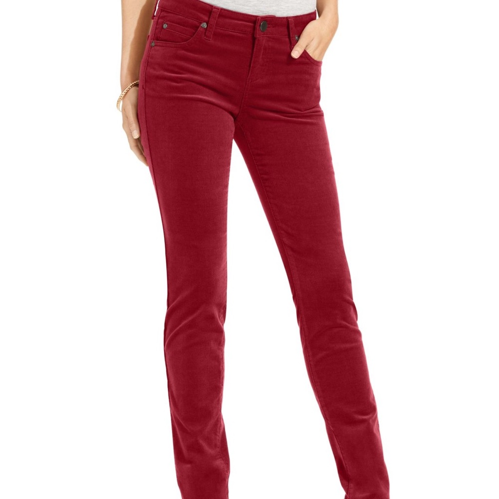 Red Skinny Corduroys